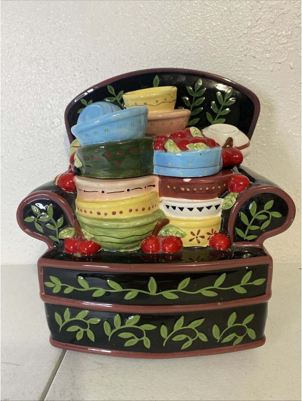 Mary Engelbreit Cookie Jar Chair Of Bowlies 10" Ceramic 1998